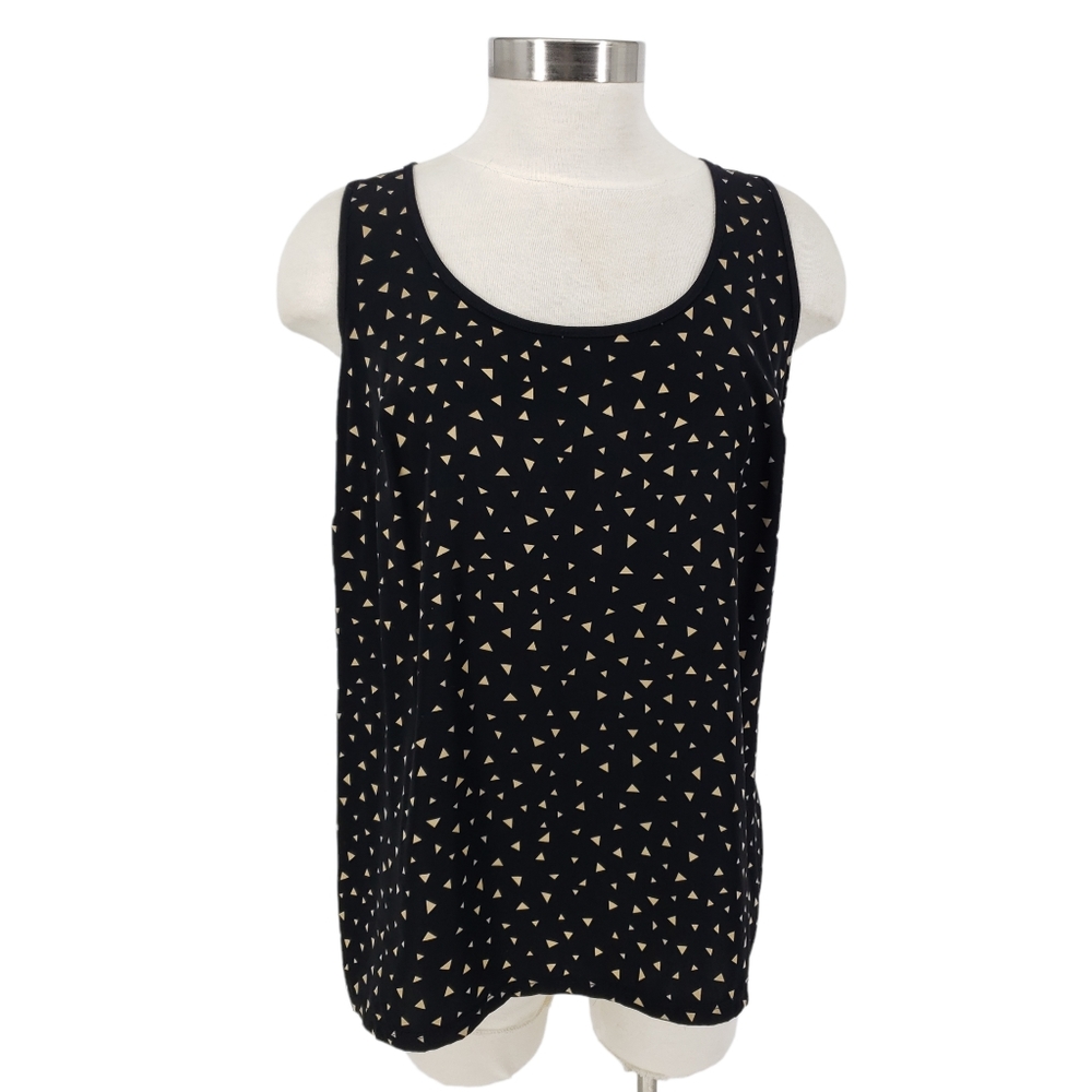 Lane Bryant Tank Top Black Triangle Print Sleeveless Cami Shirt